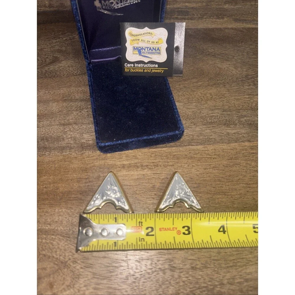 Vintage Montana Silversmith Gold And Silver Tone Collar Tips